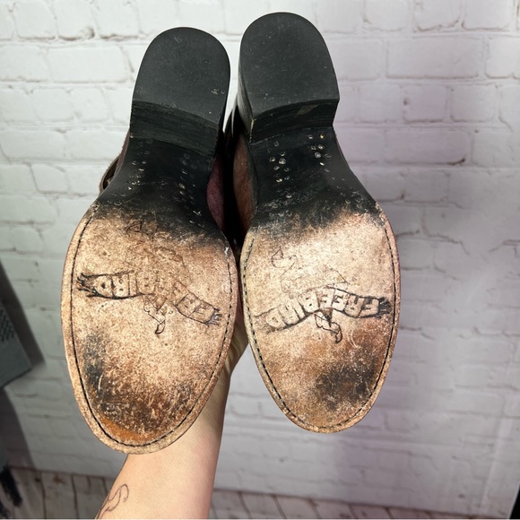 |•FREEBIRD BY STEVEN•| 'Coal' Distressed Burgundy Suede Full Lace Up Back Boots - Picture 9 of 12